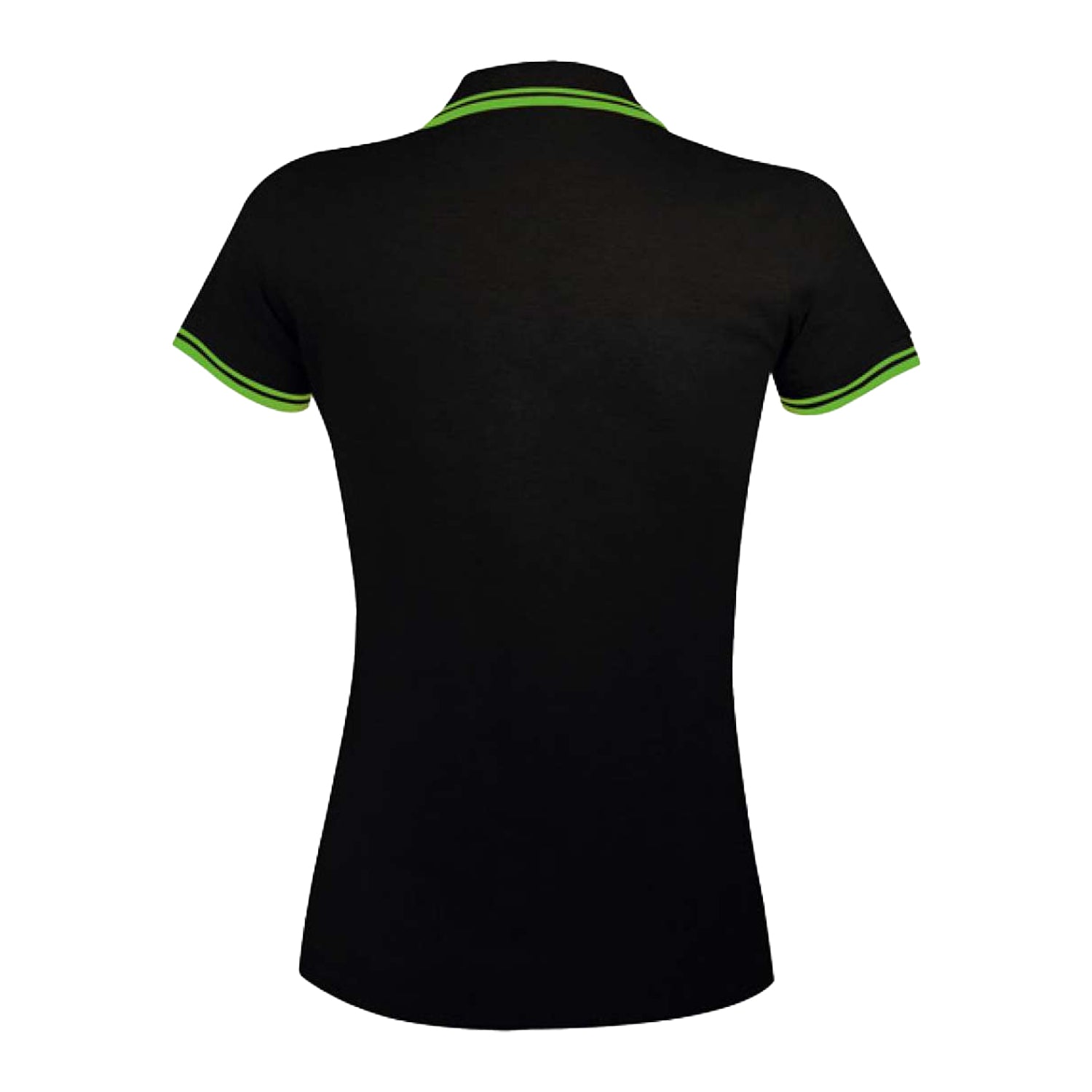 Black-Lime - Back - SOLS Womens-Ladies Pasadena Polo Shirt