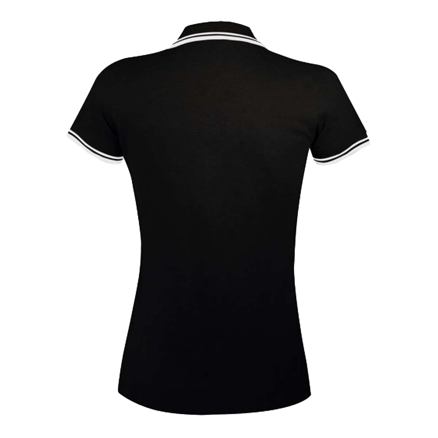 Black-White - Back - SOLS Womens-Ladies Pasadena Polo Shirt