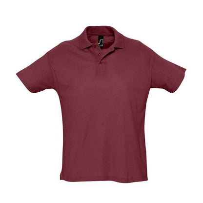 Burgundy - Front - SOLS Mens Summer II Polo Shirt