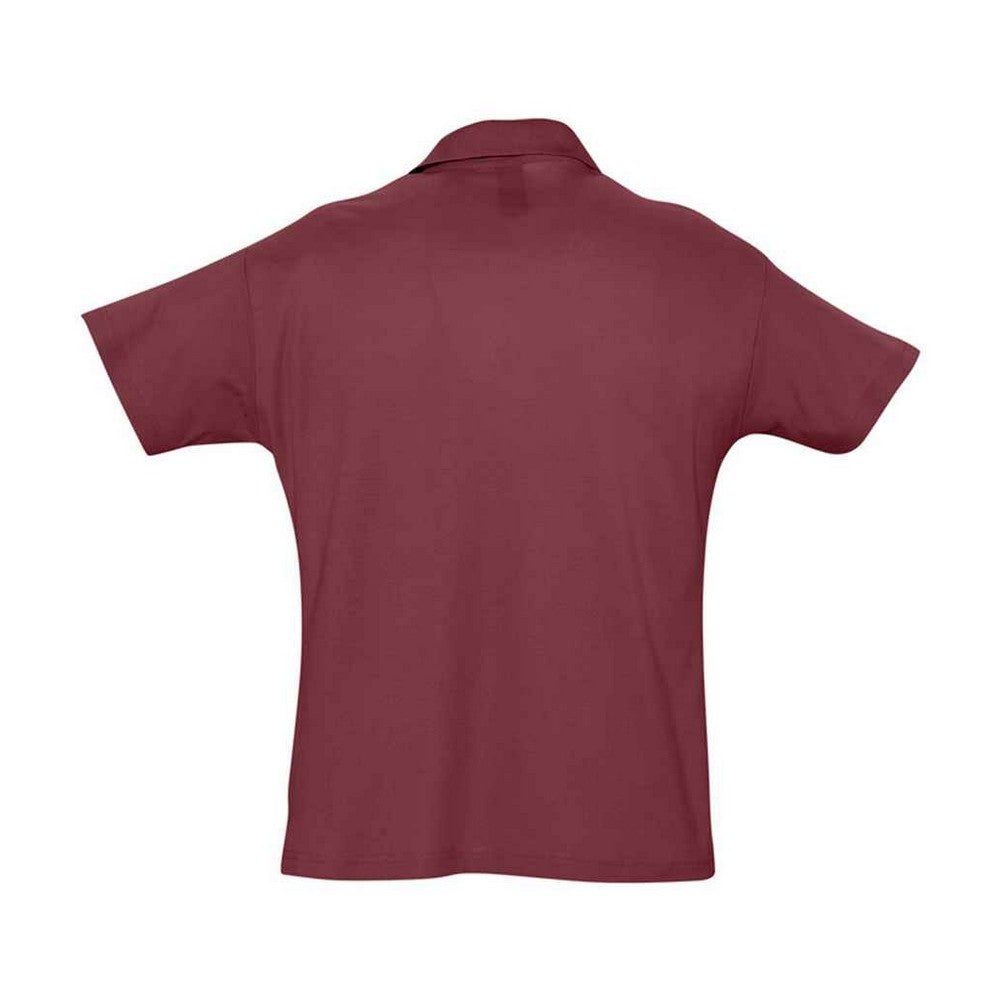 Burgundy - Back - SOLS Mens Summer II Polo Shirt