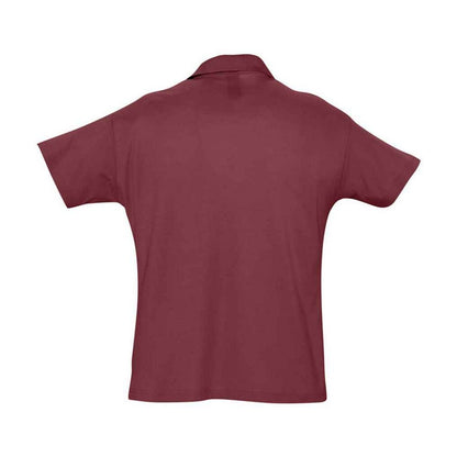 Burgundy - Back - SOLS Mens Summer II Polo Shirt