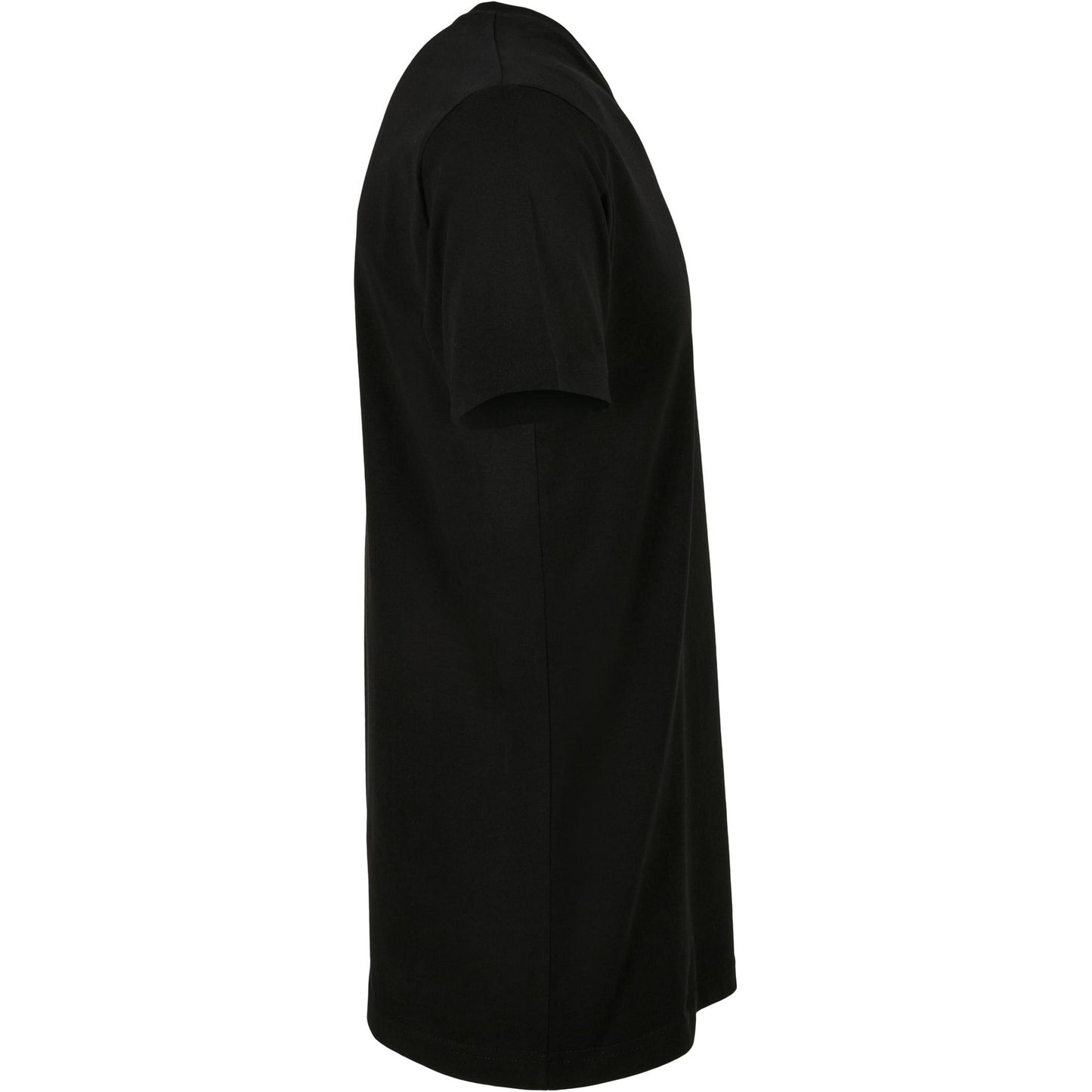 Black - Side - Build Your Brand Unisex Adult Cotton Round Neck T-Shirt