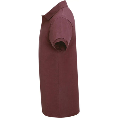 Burgundy - Side - SOLS Mens Perfect Polo Shirt