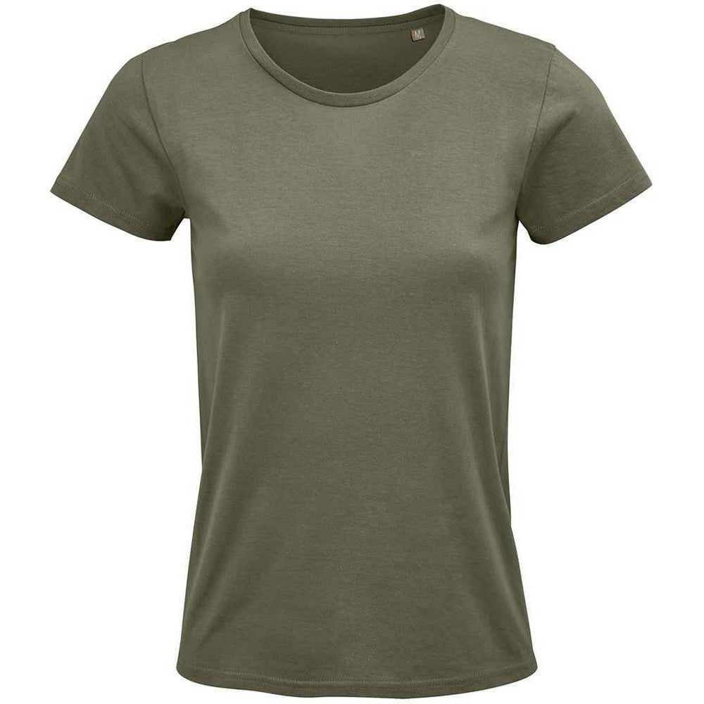 Khaki Green - Front - SOLS Womens-Ladies Crusader T-Shirt