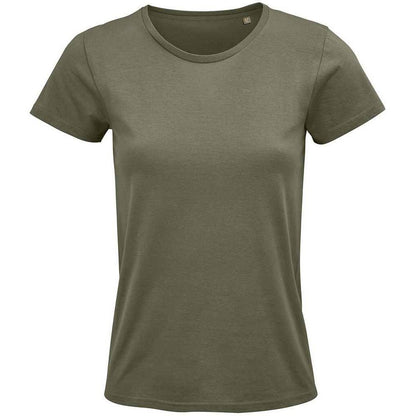 Khaki Green - Front - SOLS Womens-Ladies Crusader T-Shirt