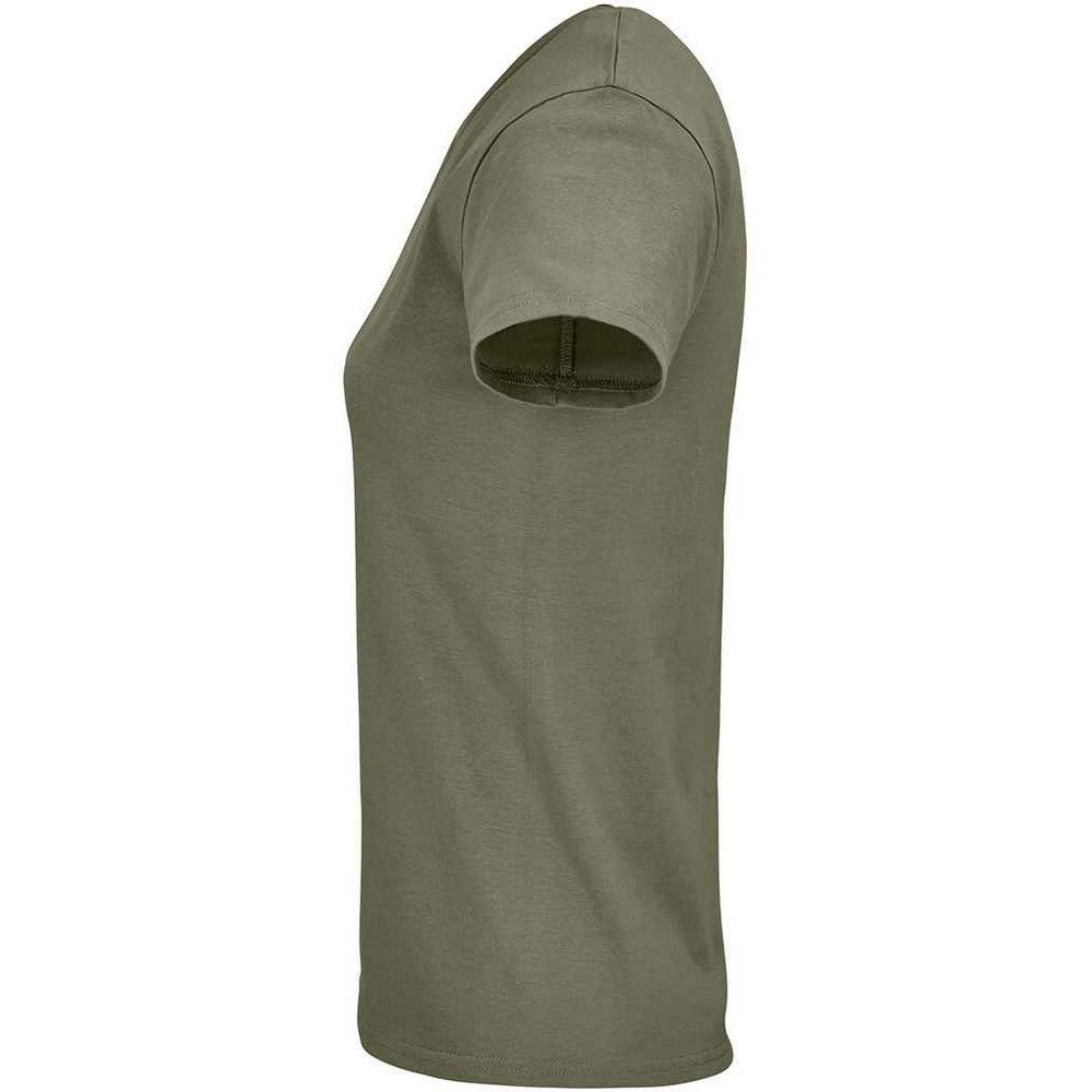 Khaki Green - Side - SOLS Womens-Ladies Crusader T-Shirt