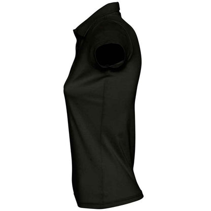 Deep Black - Side - SOLS Womens-Ladies Prescott Jersey Polo Shirt