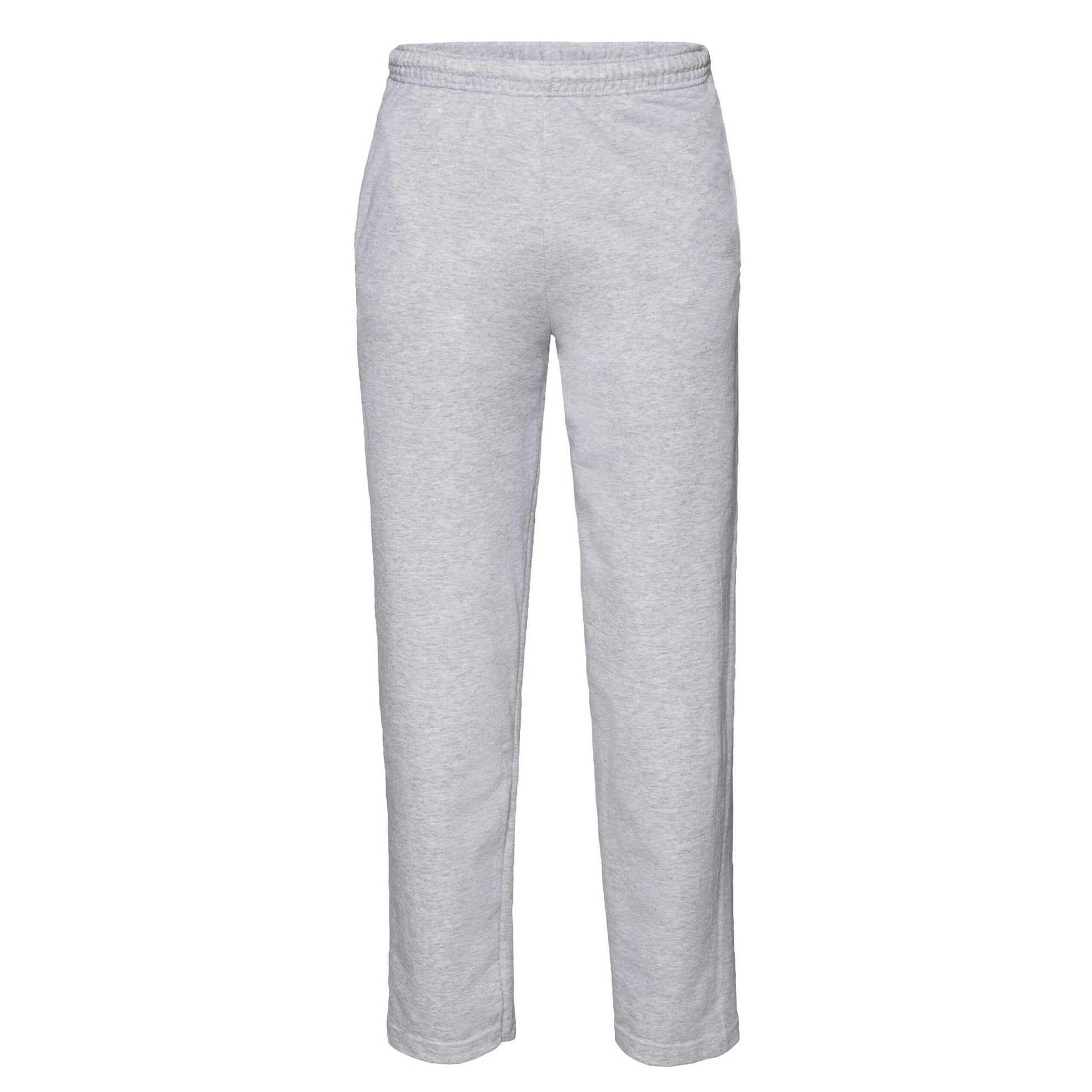 Heather Grey - Front - Fruit of the Loom Unisex Adult Lightweight Open Hem Jogging Bottoms