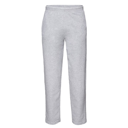 Heather Grey - Front - Fruit of the Loom Unisex Adult Lightweight Open Hem Jogging Bottoms