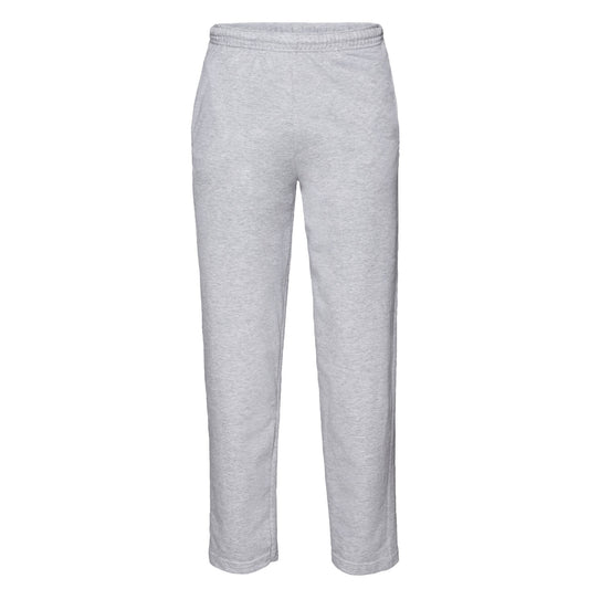 Heather Grey - Front - Fruit of the Loom Unisex Adult Lightweight Open Hem Jogging Bottoms