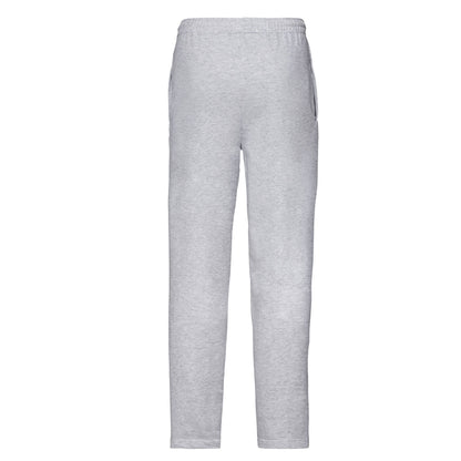 Heather Grey - Back - Fruit of the Loom Unisex Adult Lightweight Open Hem Jogging Bottoms