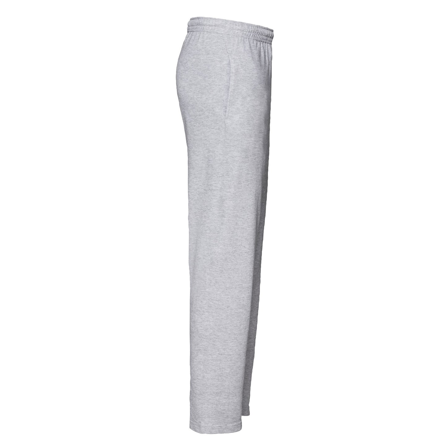 Heather Grey - Side - Fruit of the Loom Unisex Adult Lightweight Open Hem Jogging Bottoms