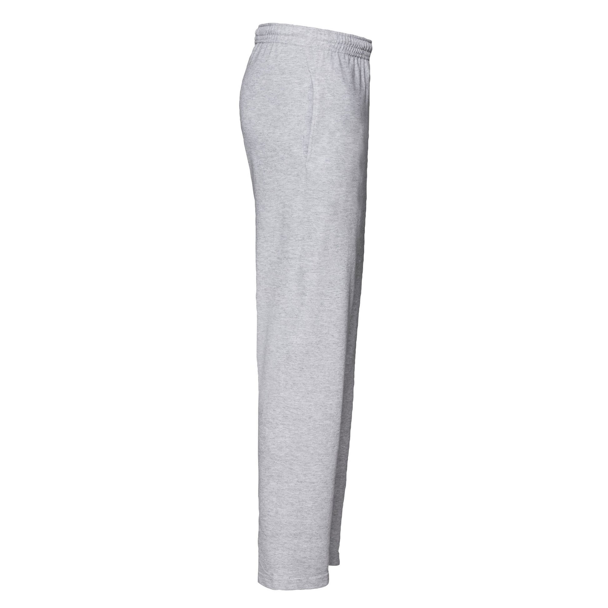Heather Grey - Side - Fruit of the Loom Unisex Adult Lightweight Open Hem Jogging Bottoms