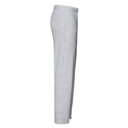 Heather Grey - Side - Fruit of the Loom Unisex Adult Lightweight Open Hem Jogging Bottoms