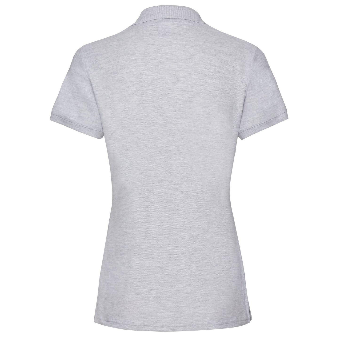 Grey - Back - Fruit of the Loom Womens-Ladies Premium Heather Polo Shirt