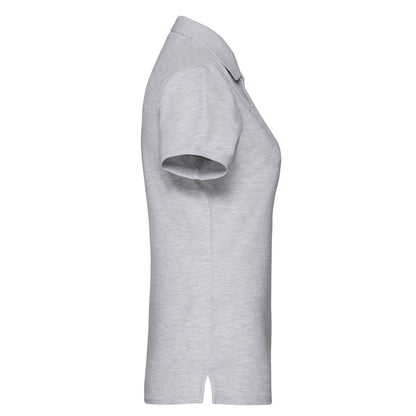 Grey - Side - Fruit of the Loom Womens-Ladies Premium Heather Polo Shirt