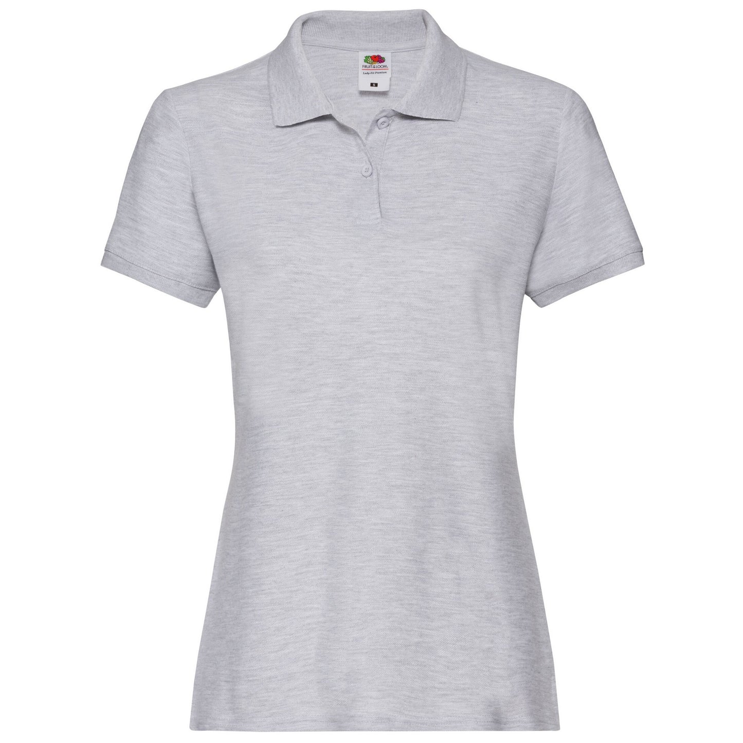 Grey - Front - Fruit of the Loom Womens-Ladies Premium Heather Polo Shirt
