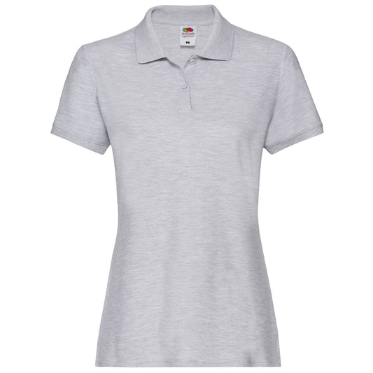 Grey - Front - Fruit of the Loom Womens-Ladies Premium Heather Polo Shirt