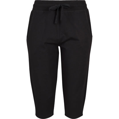 Black - Front - Build Your Brand Womens-Ladies Terry 3-4 Length Jogging Bottoms