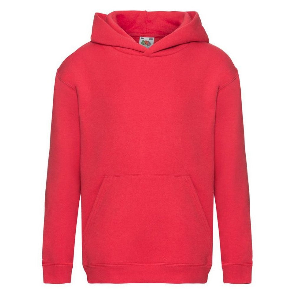 Red - Front - Fruit of the Loom Childrens-Kids Premium Hoodie