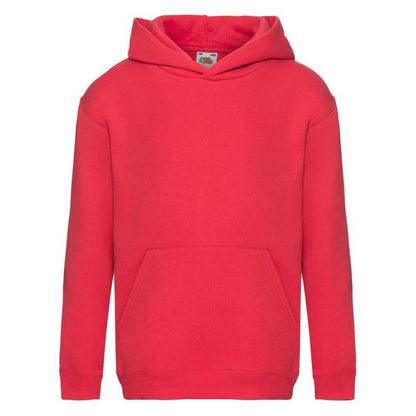 Red - Front - Fruit of the Loom Childrens-Kids Premium Hoodie