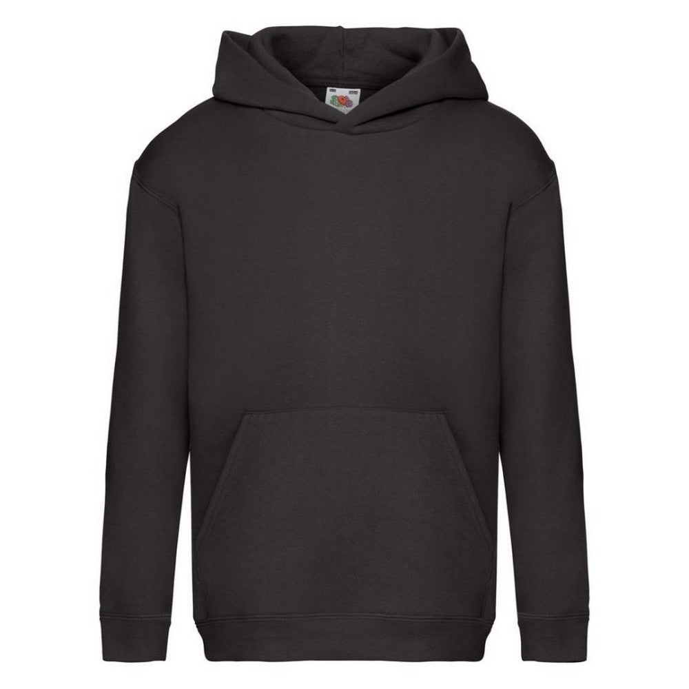 Black - Front - Fruit of the Loom Childrens-Kids Premium Hoodie