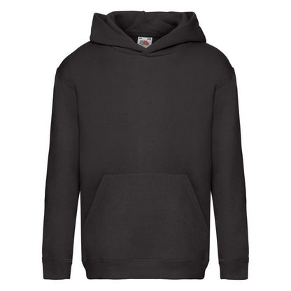 Black - Front - Fruit of the Loom Childrens-Kids Premium Hoodie