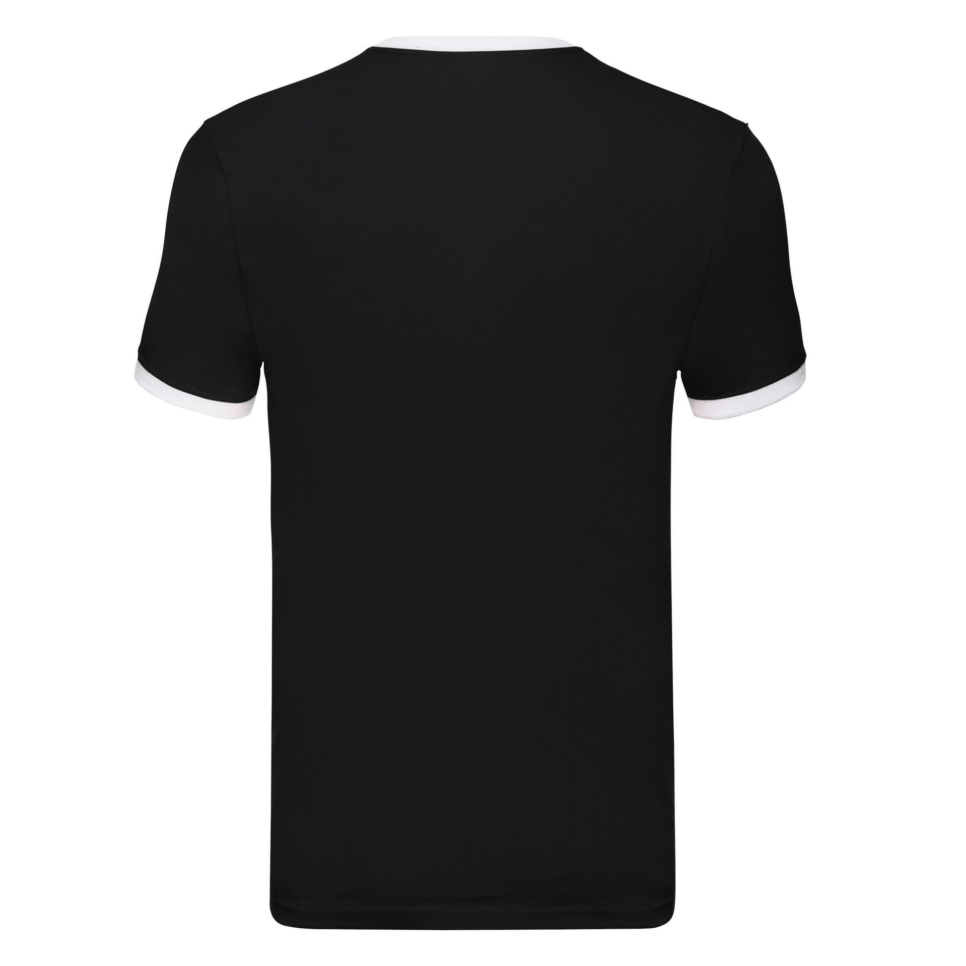 Black-White - Back - Fruit of the Loom Mens Ringer 160 T-Shirt