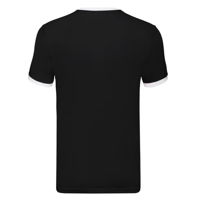 Black-White - Back - Fruit of the Loom Mens Ringer 160 T-Shirt