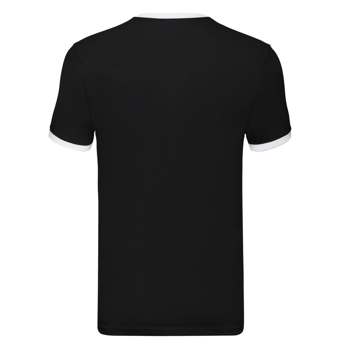 Black-White - Back - Fruit of the Loom Mens Ringer 160 T-Shirt
