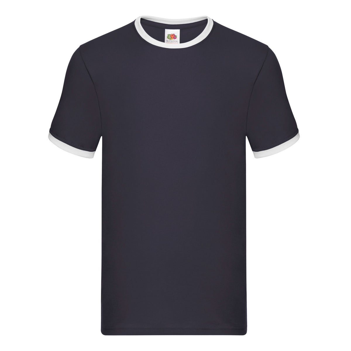 Navy-White - Front - Fruit of the Loom Mens Ringer 160 T-Shirt