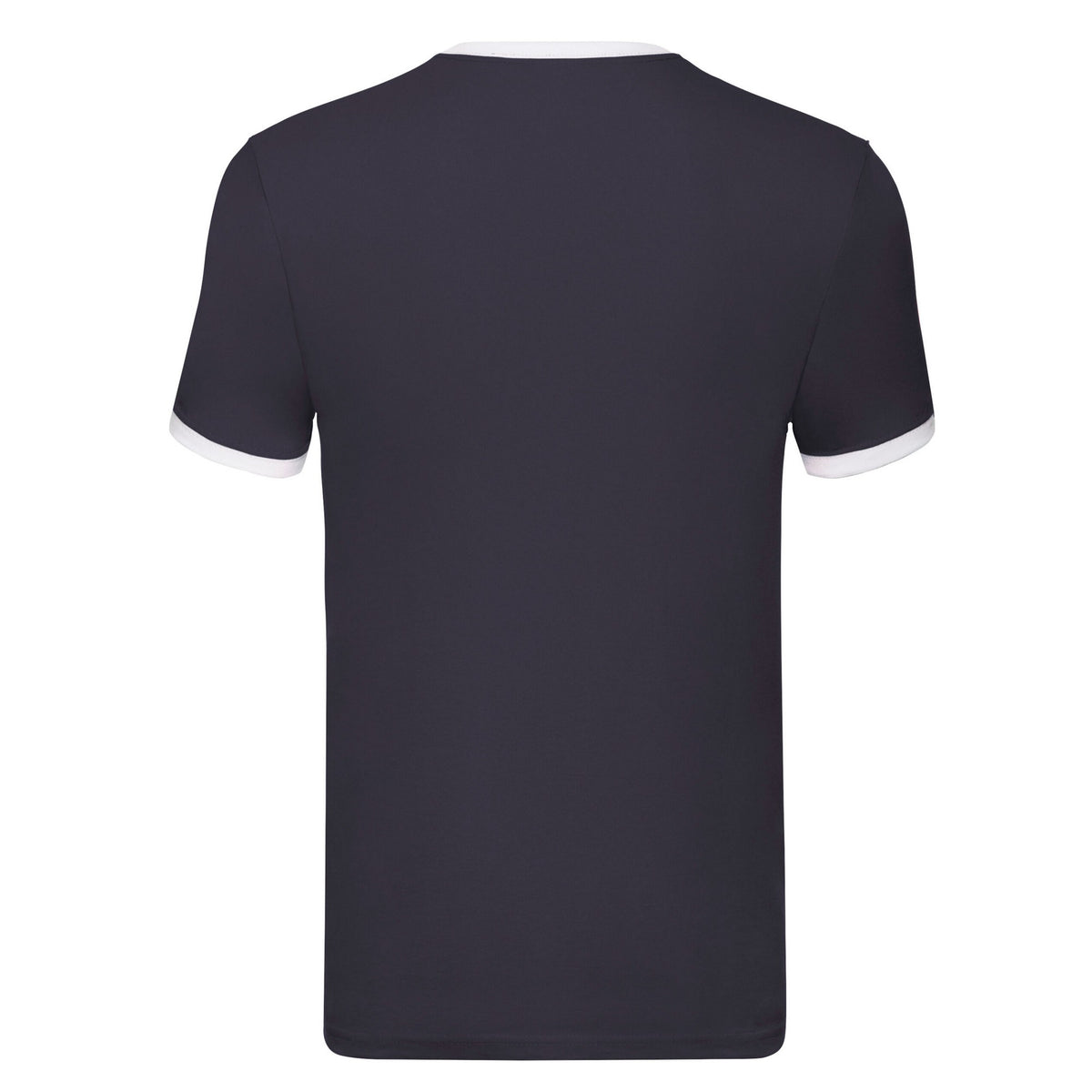 Navy-White - Back - Fruit of the Loom Mens Ringer 160 T-Shirt
