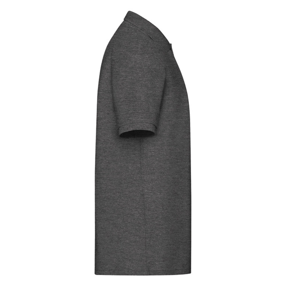 Dark Heather Grey - Side - Fruit of the Loom Mens 65-35 Pique Polo Shirt