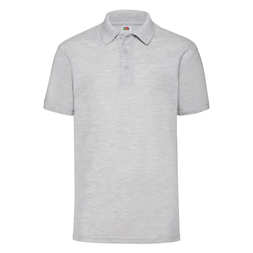 Heather Grey - Front - Fruit of the Loom Mens 65-35 Pique Polo Shirt