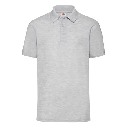 Heather Grey - Front - Fruit of the Loom Mens 65-35 Pique Polo Shirt