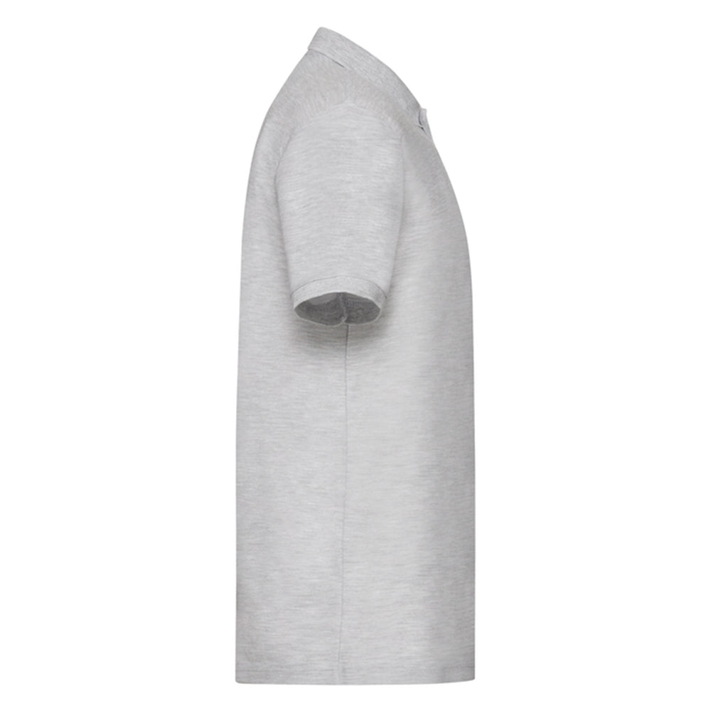 Heather Grey - Side - Fruit of the Loom Mens 65-35 Pique Polo Shirt