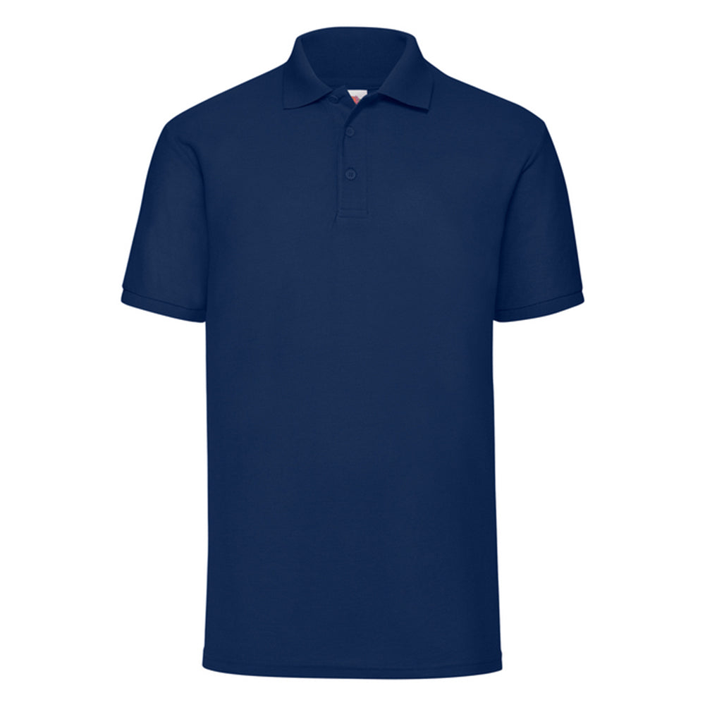 Navy - Front - Fruit of the Loom Mens 65-35 Pique Polo Shirt
