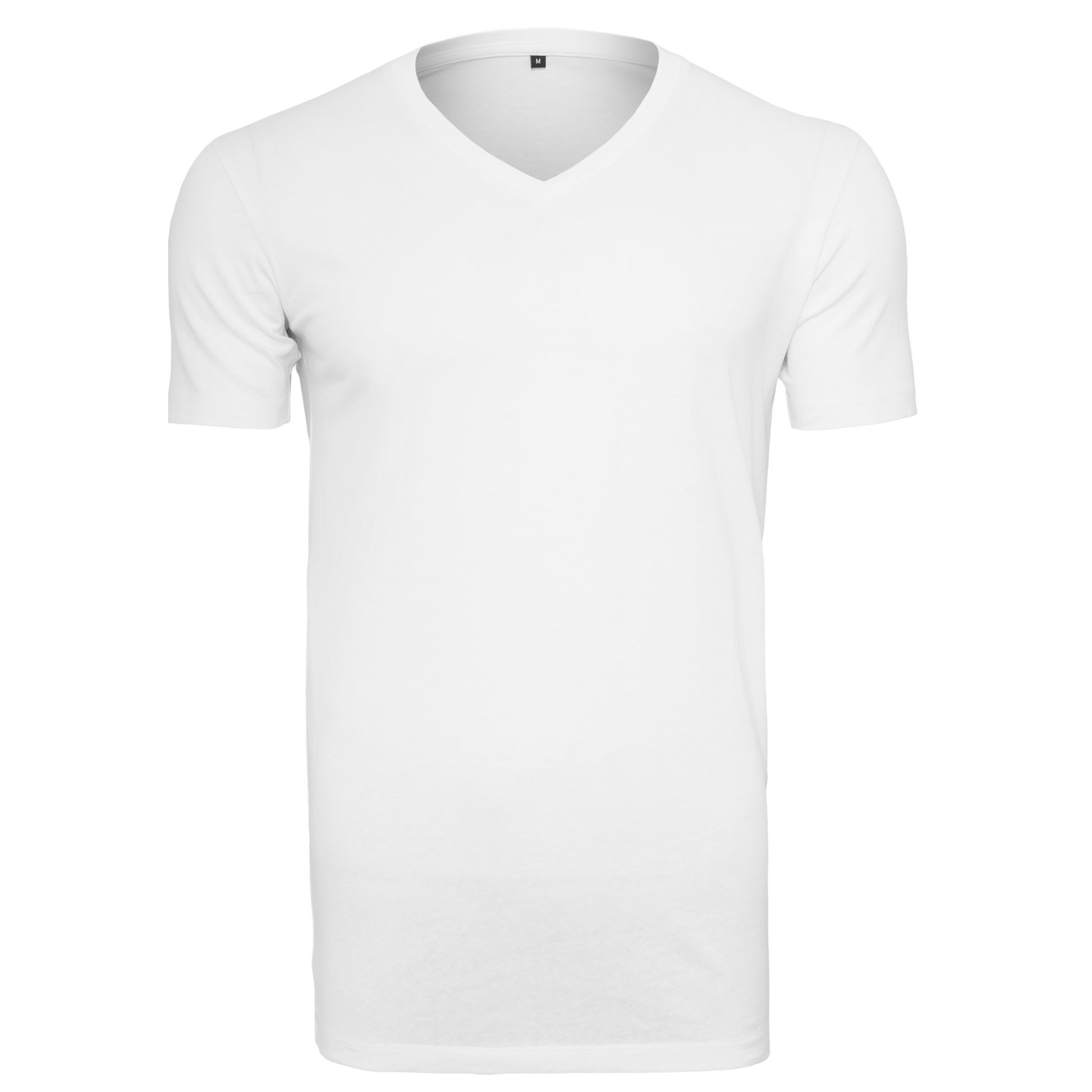 White - Front - Build Your Brand Unisex Adult Lightweight V Neck T-Shirt