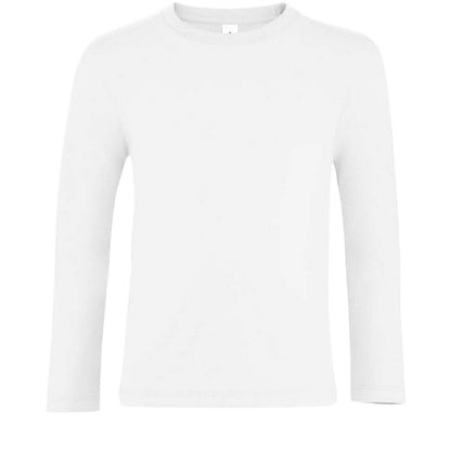 White - Front - SOLS Childrens-Kids Imperial Long-Sleeved T-Shirt