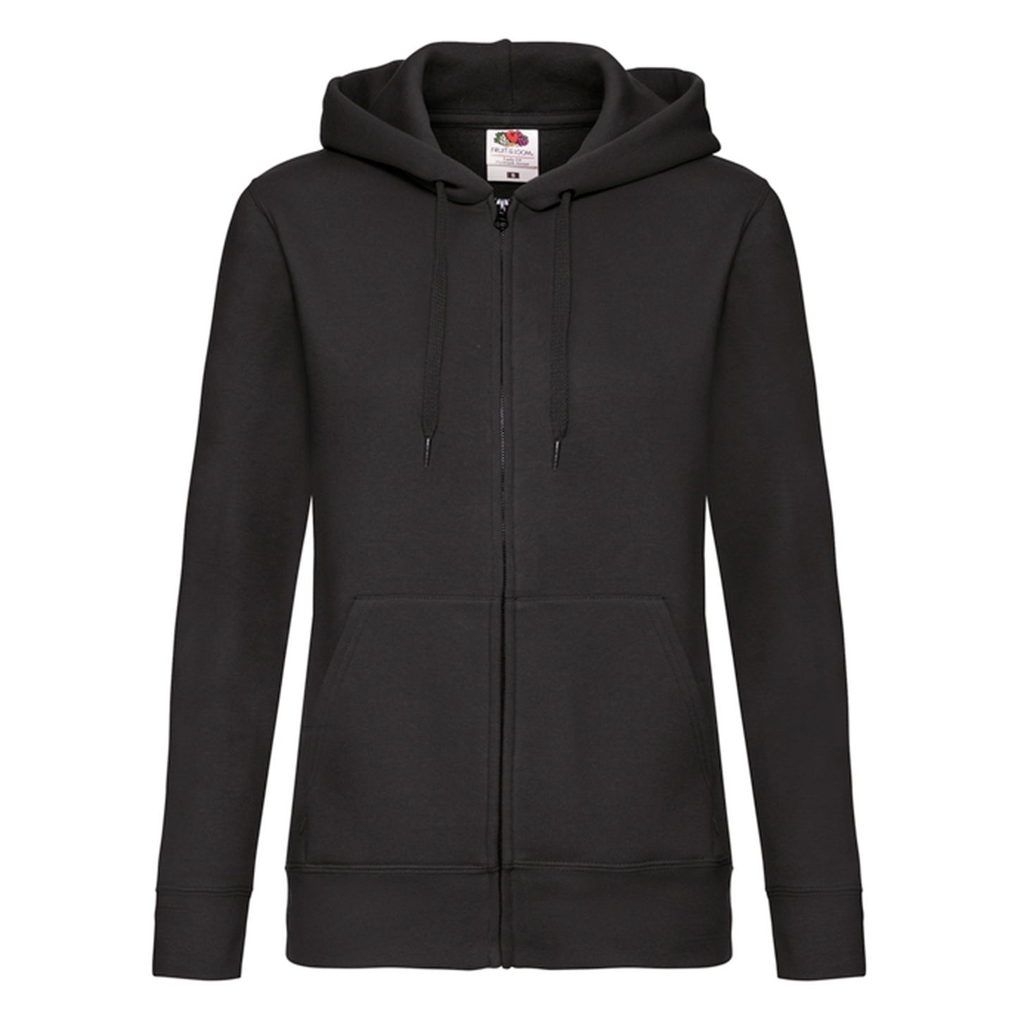 Black - Front - Fruit of the Loom Womens-Ladies Premium Sweat Hoodie