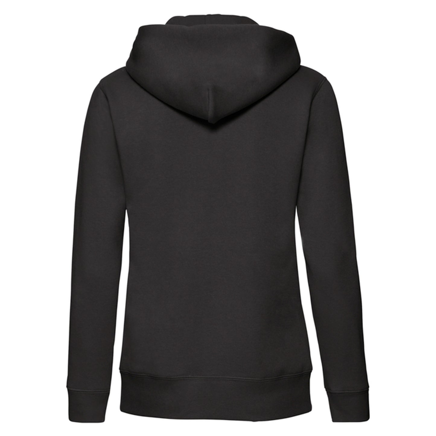 Black - Back - Fruit of the Loom Womens-Ladies Premium Sweat Hoodie