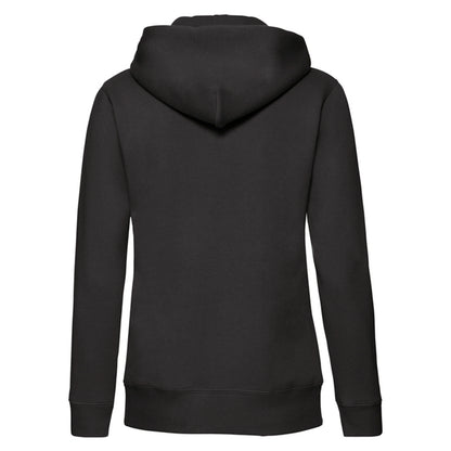 Black - Back - Fruit of the Loom Womens-Ladies Premium Sweat Hoodie