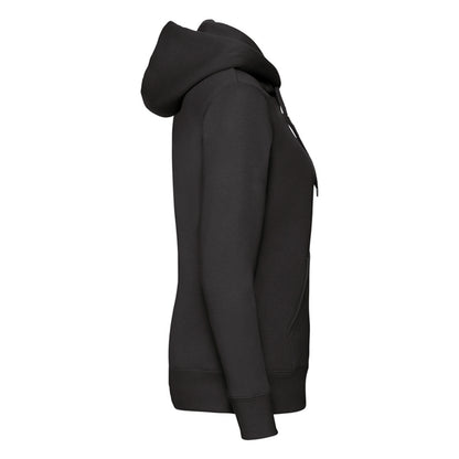 Black - Side - Fruit of the Loom Womens-Ladies Premium Sweat Hoodie