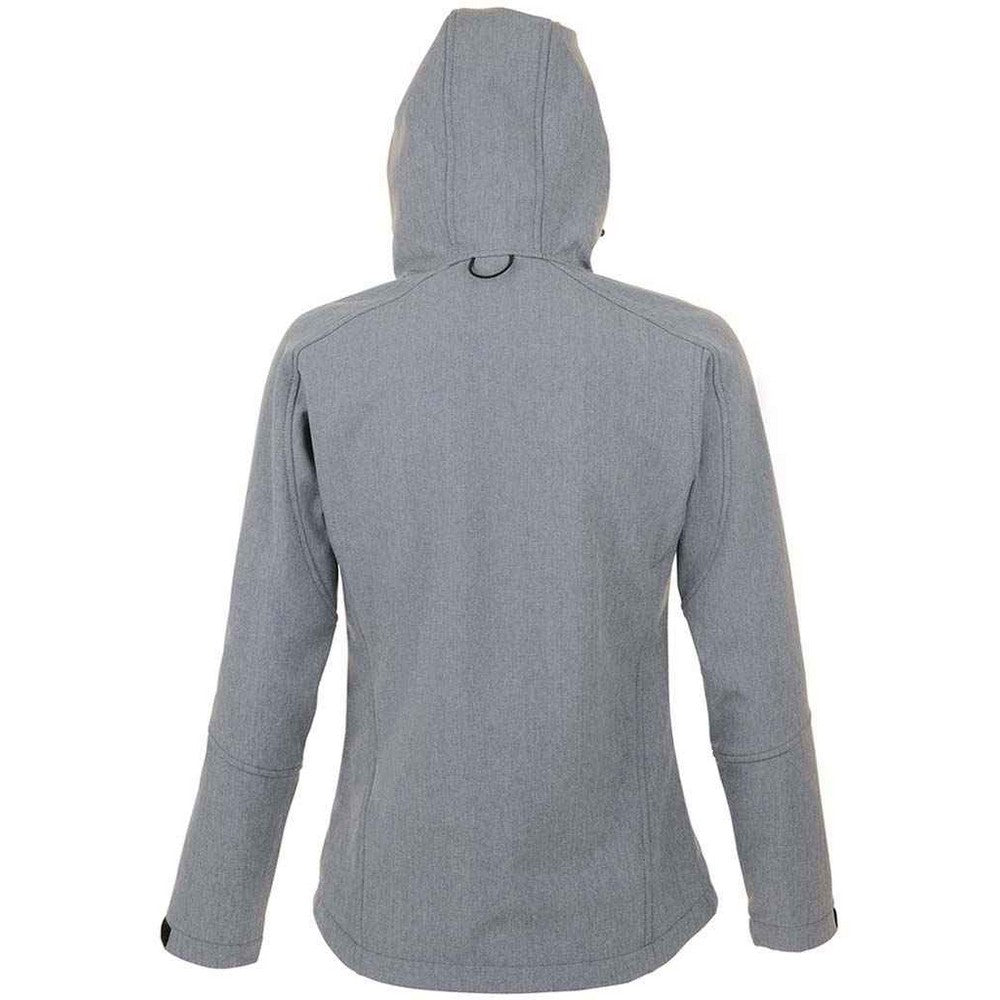 Grey Melange - Back - SOLS Womens-Ladies Replay Soft Shell Jacket