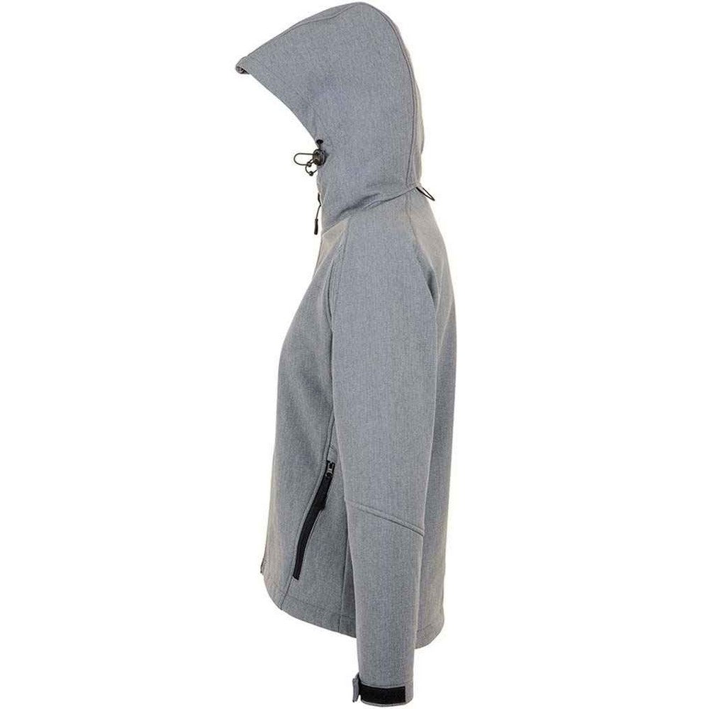 Grey Melange - Side - SOLS Womens-Ladies Replay Soft Shell Jacket