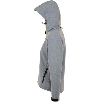 Grey Melange - Side - SOLS Womens-Ladies Replay Soft Shell Jacket