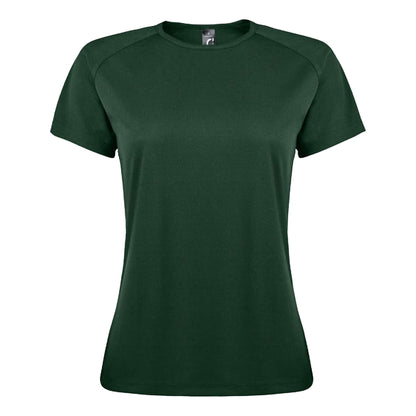 Forest Green - Front - SOLS Womens-Ladies Sporty Raglan T-Shirt