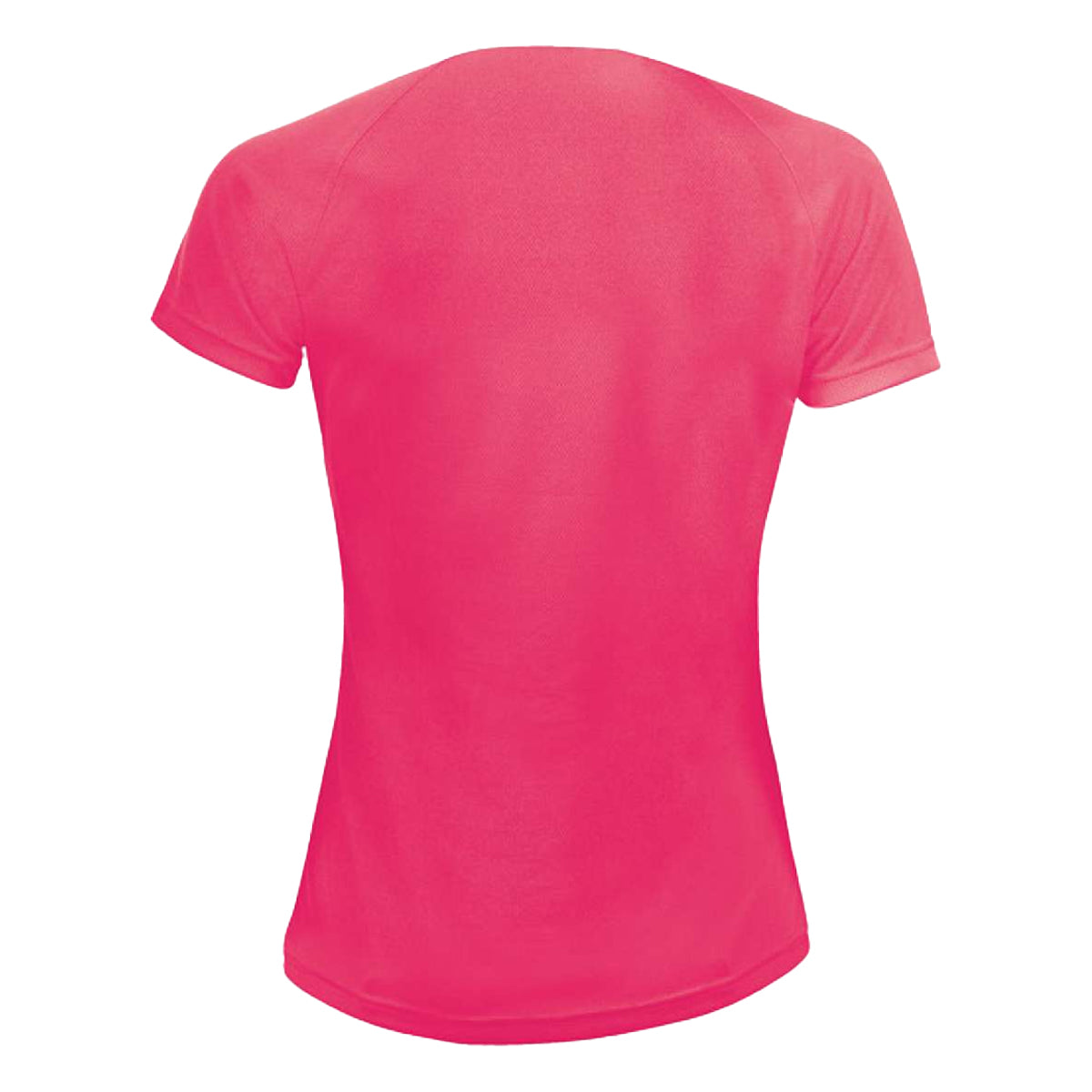 Neon Coral - Back - SOLS Womens-Ladies Sporty Raglan T-Shirt
