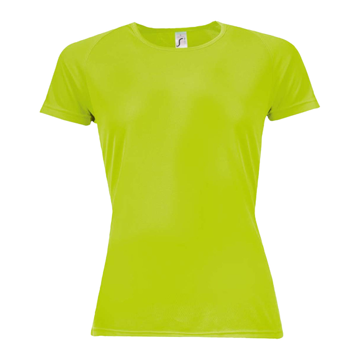 Neon Green - Front - SOLS Womens-Ladies Sporty Raglan T-Shirt