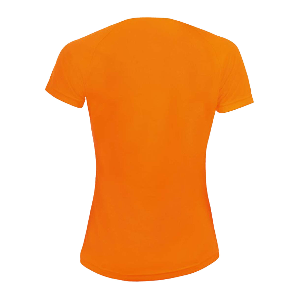 Neon Orange - Back - SOLS Womens-Ladies Sporty Raglan T-Shirt